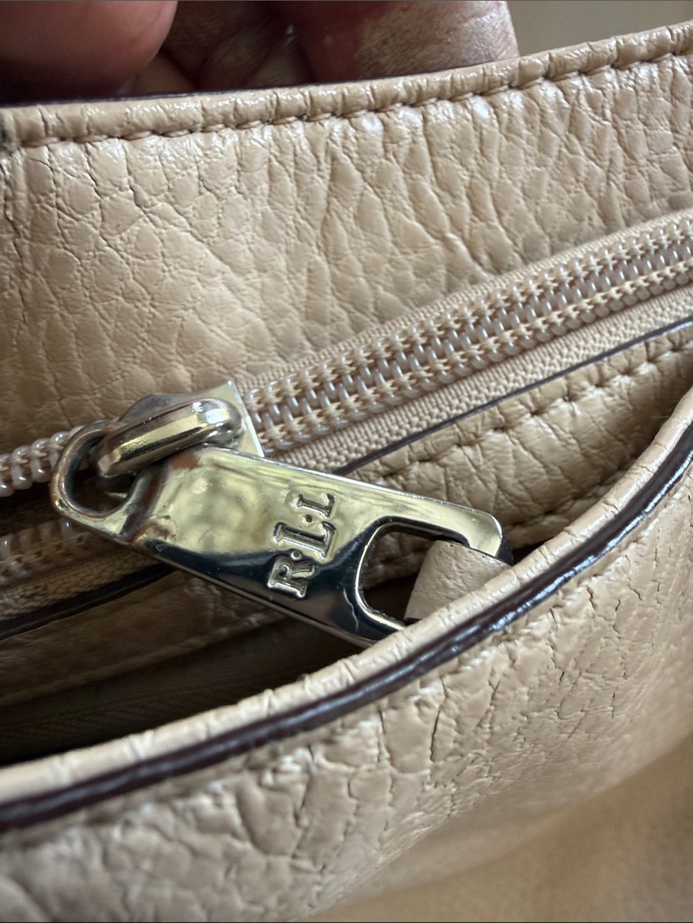 LAUREN by RALPH LAUREN ladies tan leather tote - Picture 15 of 15